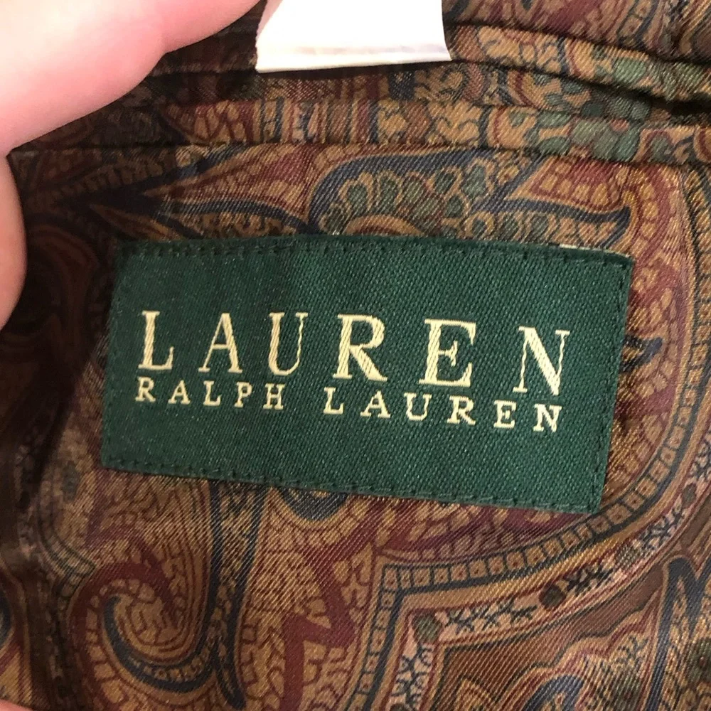 RALPH LAUREN Corduroy Blazer With Elbow Patches Paisley Lining 44LONG
